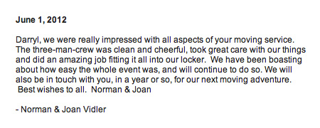 B&B Mobile Services customer testimonial from June 2012