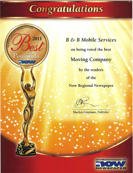 Readers Choice Award for B&B Mobile Services