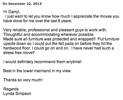 B&B Mobile Services customer testimonial from December 2013