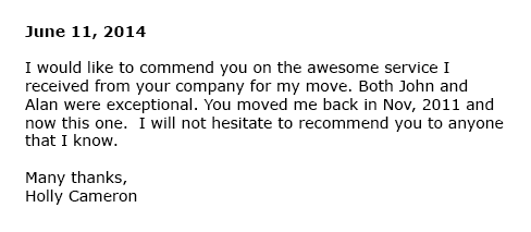 B&B Mobile Services customer testimonial from June 2014
